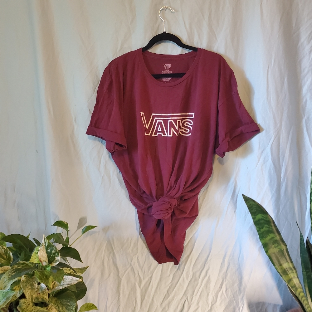 Maroon Van's Mens Tee shirt